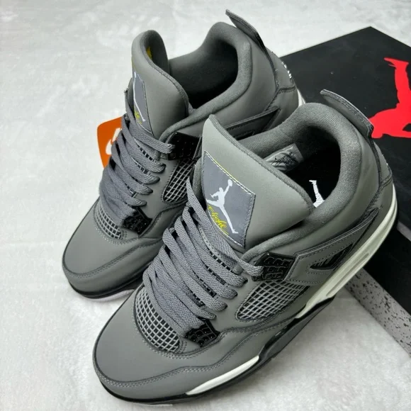Men's Gray/Black Sneakers -Brand New Retro 4 Cool Grey